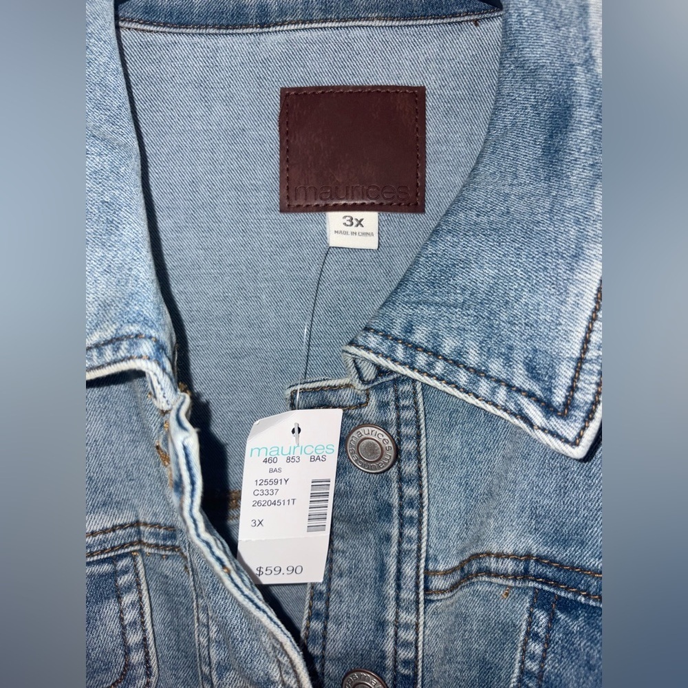 Maurices Belted Denim Trench Jacket NWT Womens 3X - Picture 6 of 10